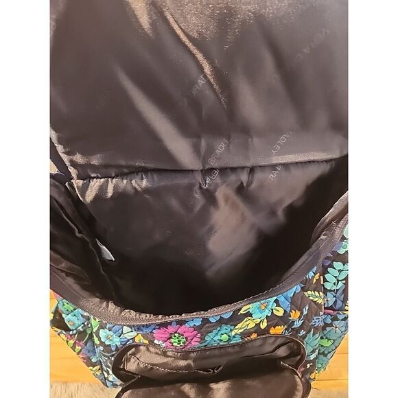 Vera Bradley Midnight Blues Campus Backpack Blue Floral Bag NICE - Picture 7 of 7